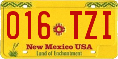 NM license plate 016TZI