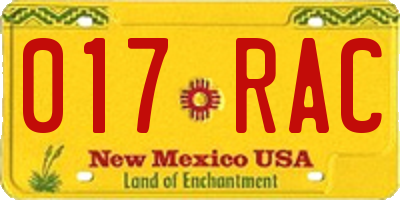 NM license plate 017RAC