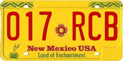NM license plate 017RCB