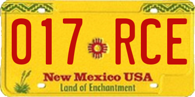 NM license plate 017RCE