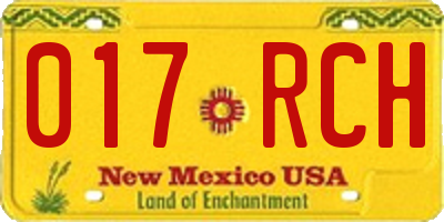 NM license plate 017RCH