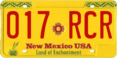 NM license plate 017RCR
