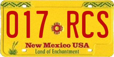 NM license plate 017RCS