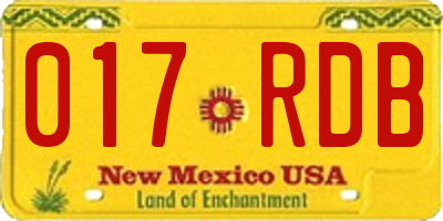 NM license plate 017RDB