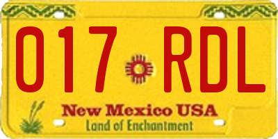 NM license plate 017RDL