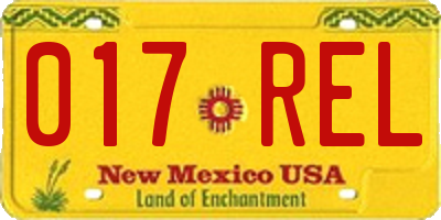 NM license plate 017REL