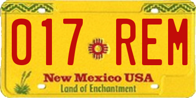 NM license plate 017REM