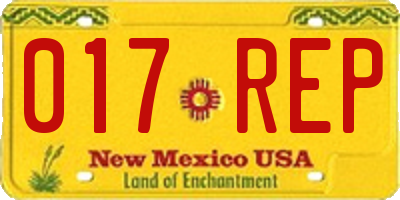 NM license plate 017REP