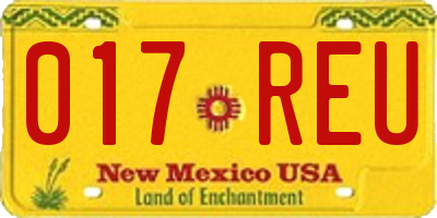 NM license plate 017REU