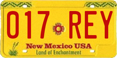 NM license plate 017REY