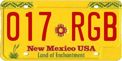 NM license plate 017RGB