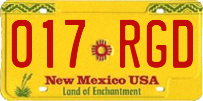 NM license plate 017RGD