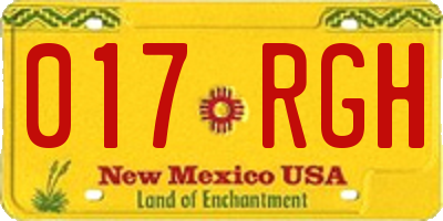 NM license plate 017RGH