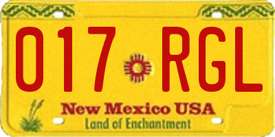 NM license plate 017RGL