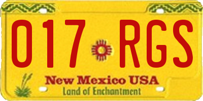 NM license plate 017RGS