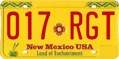 NM license plate 017RGT