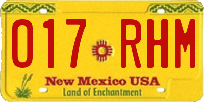 NM license plate 017RHM