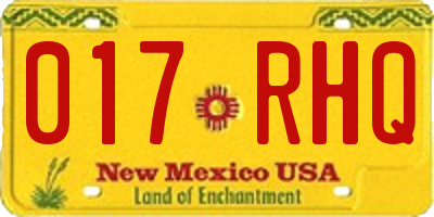 NM license plate 017RHQ