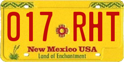 NM license plate 017RHT