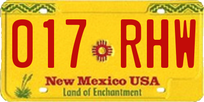NM license plate 017RHW