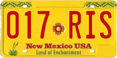 NM license plate 017RIS
