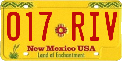 NM license plate 017RIV