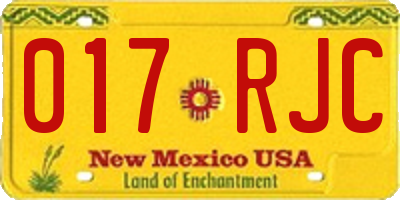 NM license plate 017RJC