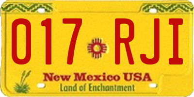 NM license plate 017RJI