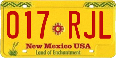 NM license plate 017RJL