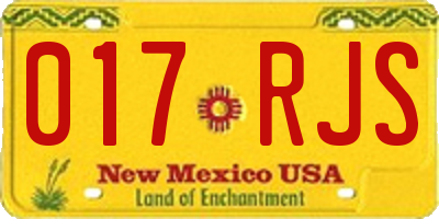NM license plate 017RJS
