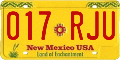 NM license plate 017RJU