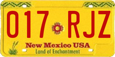 NM license plate 017RJZ