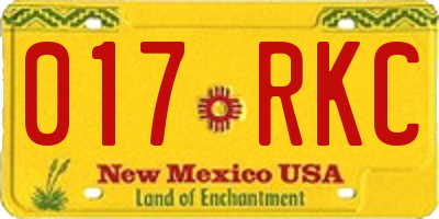 NM license plate 017RKC