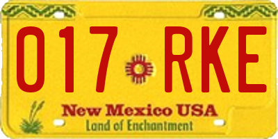 NM license plate 017RKE