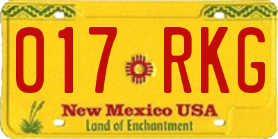 NM license plate 017RKG