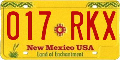 NM license plate 017RKX