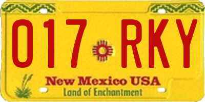 NM license plate 017RKY