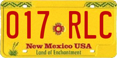NM license plate 017RLC