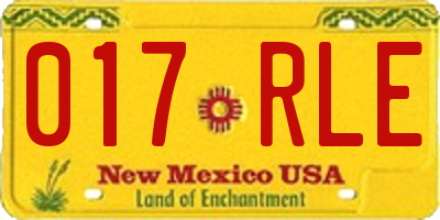 NM license plate 017RLE