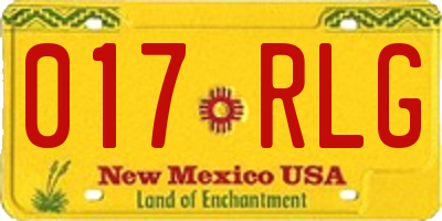 NM license plate 017RLG
