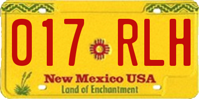 NM license plate 017RLH