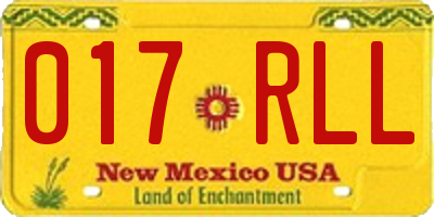 NM license plate 017RLL