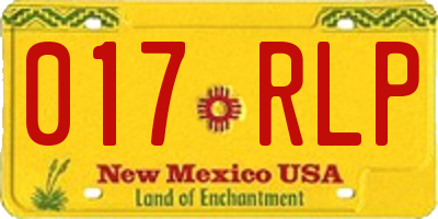NM license plate 017RLP
