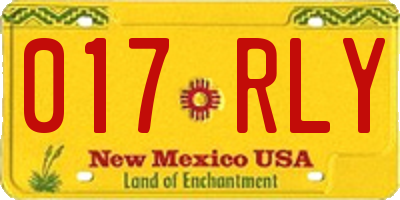 NM license plate 017RLY