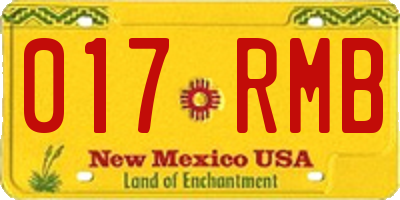 NM license plate 017RMB