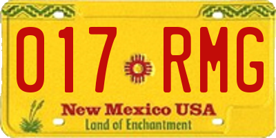 NM license plate 017RMG