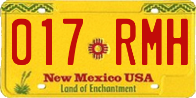 NM license plate 017RMH