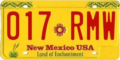 NM license plate 017RMW