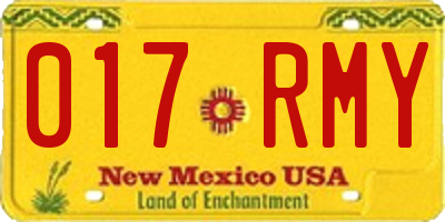 NM license plate 017RMY