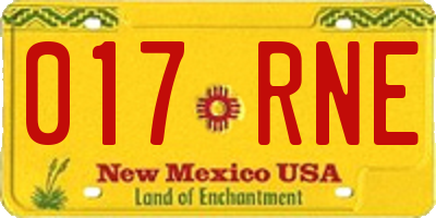 NM license plate 017RNE